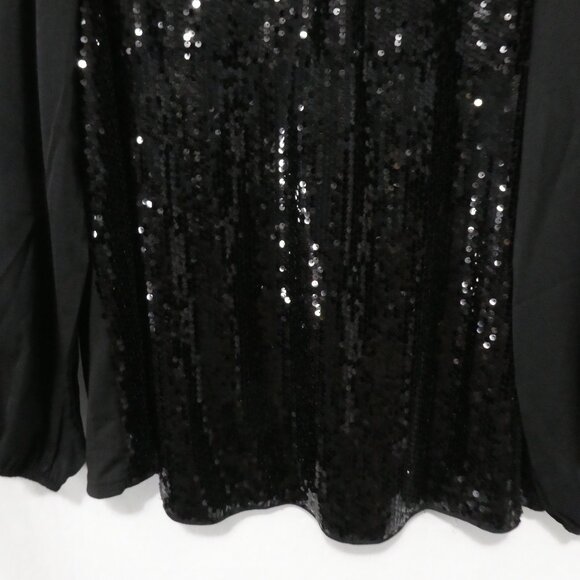 SHEIN - Curve | 2XL | Black Sequin Long Sleeve Blouse | Sheer Solid Black Back - Picture 7 of 14